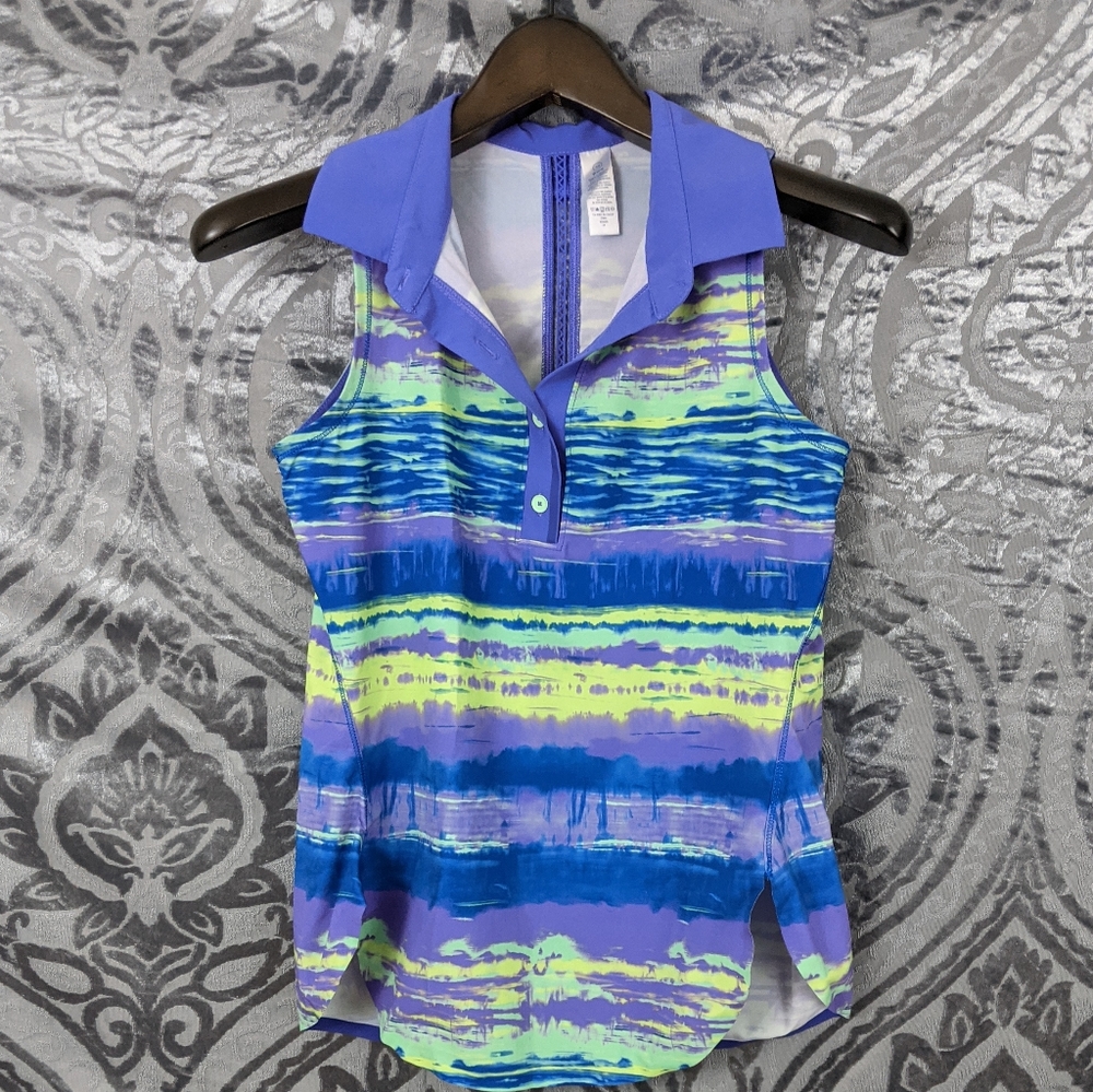 Ivivva match driver tank top purple blue green 14